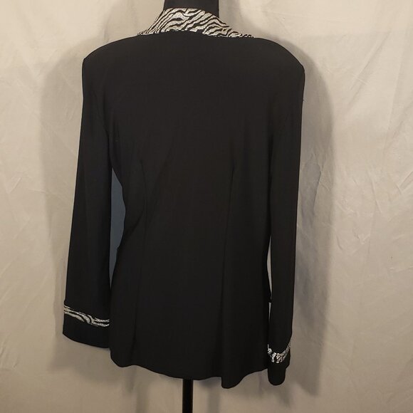 Artex Black & Silver Zebra Print Jacket, Size M - Picture 4 of 5